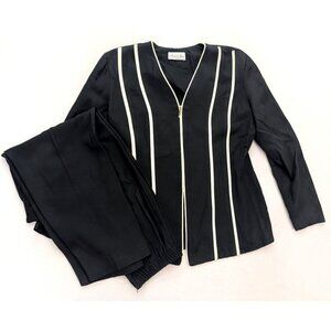 Michael Blair Vintage 90s Women's Suit Black Full Zip Blazer Jacket Size S/M